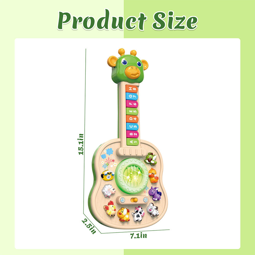 Toddler Toys 1-3 for Boys Girls, Baby Musical Guitar Toys with Animal Sounds & Melodies, Baby Toys for 12-24 Months, Interactive Learning Toys & Birthday Gifts Toys for 1 2 3 Year Old Girls Boys