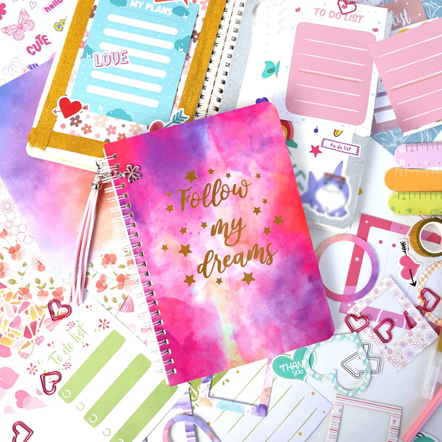 Sytle-Carry DIY Journal Kit for Girls, Journaling Arts Craft Kit, Scrapbook & Diary Supplies Set, Gifts for Girls Age of 8 9 10 11 12 13 Years Old and Up