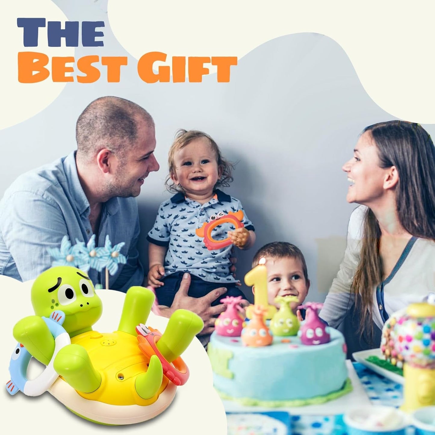 Bath Toys for Toddler 1-3, Sprinkler Turtle Bath Toy with 5 Rings, Spray Wter Toys for Kids Ages 1 2 3 4 5 Year Old Girl Boys Gifts