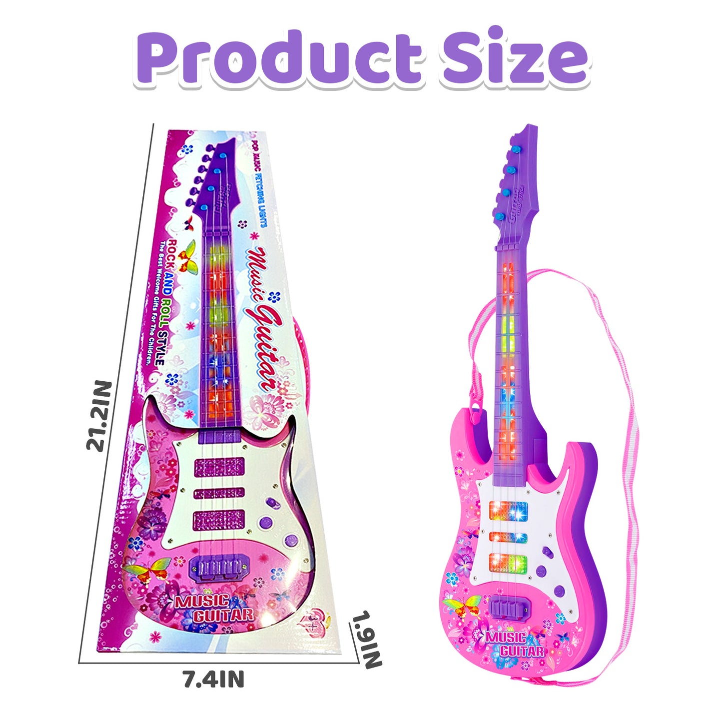 Guitar Toys for Girls 3-6 Years, Musical Instruments for Kids Ages 3+ Years, Toddler Girls Toys 3 4 5 6 Year Old