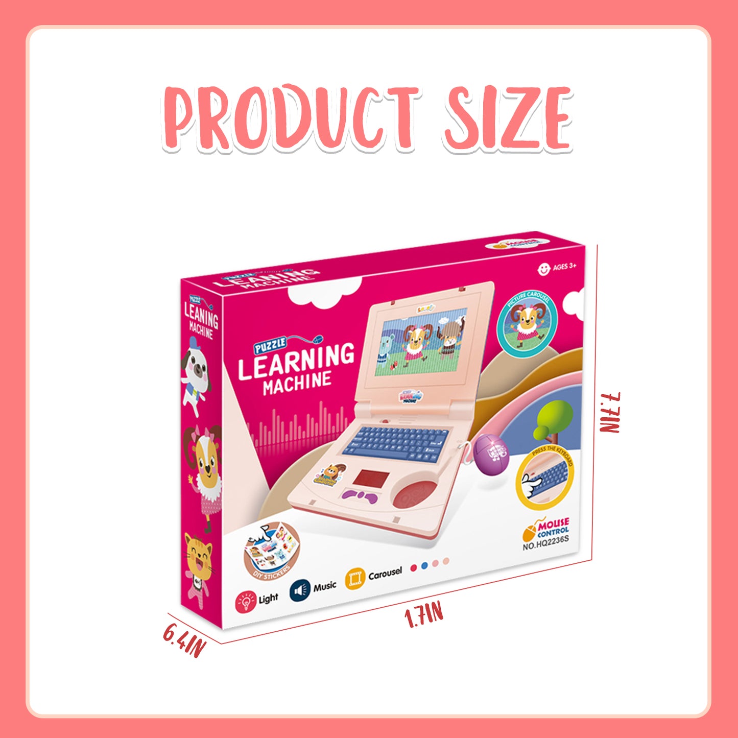 Kids Laptop, Learning Computer Toys for Toddlers 3-5-7 Year Old Girls, Educational Learning Computer Toys for Girls 3 4 5 6 Year Old