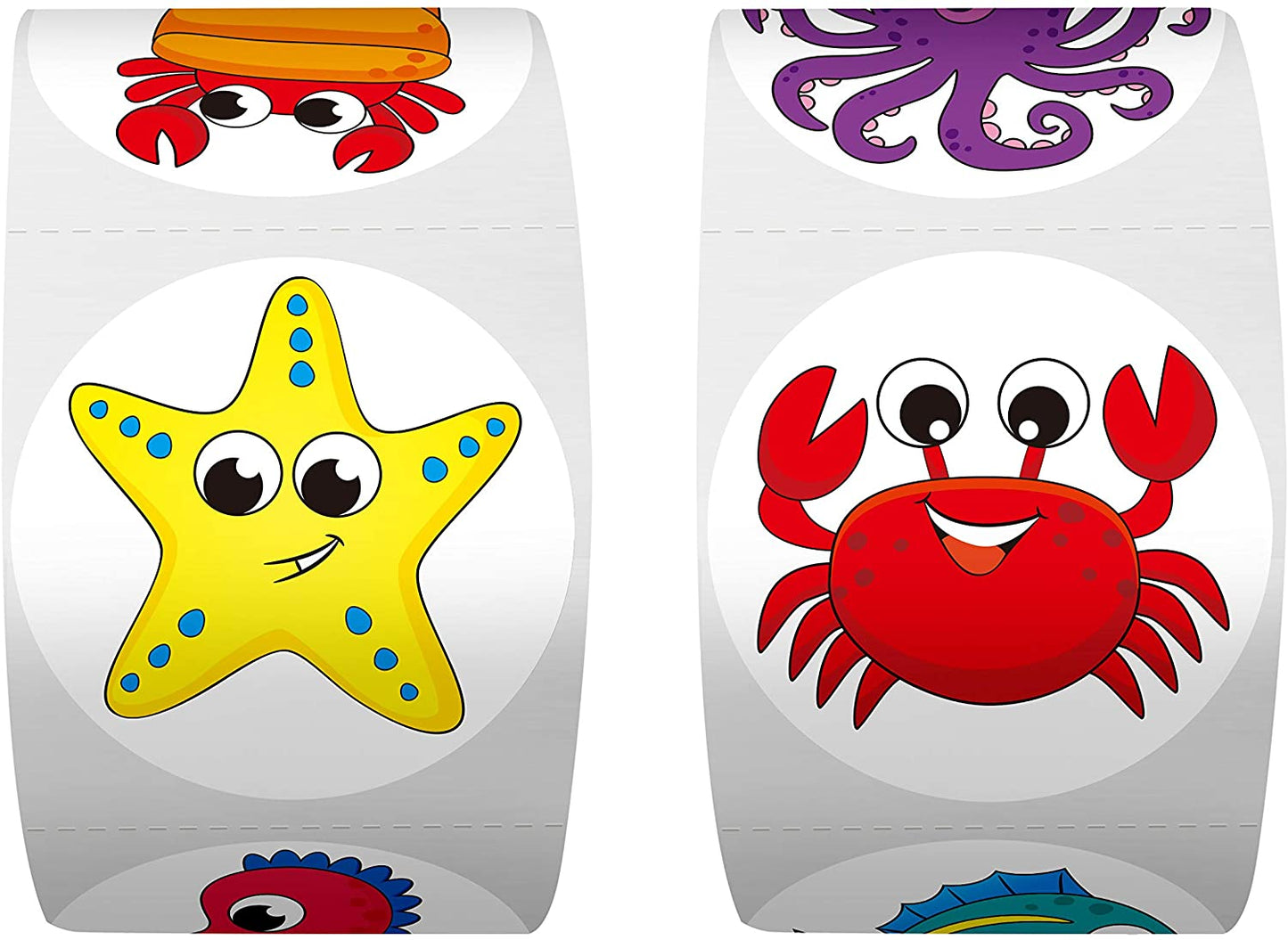 Adorable Round Animal Stickers, 1000Pcs in 32 Designs for Kids