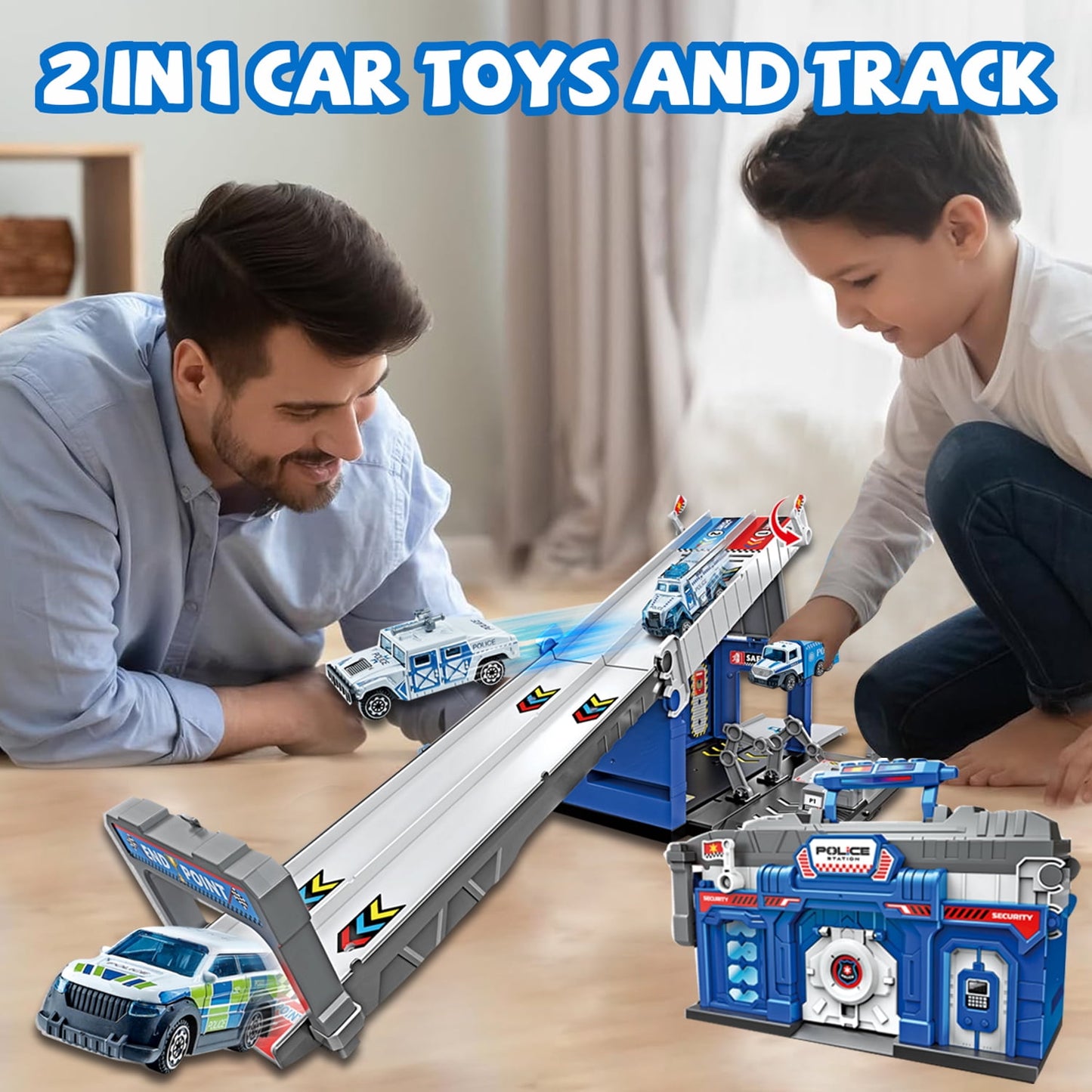 Toddler Toys for 3 4 5 6 Years Old Boys, Die-Cast Police Cars Toy Set for Kids, Birthday Gifts Boys Toys Ages 3-5, 5-7