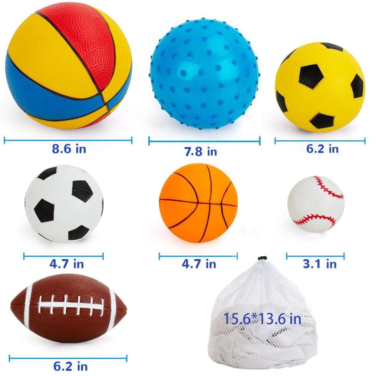 7 Pcs Balls for Kids, Toddler Sports Toys, Outdoor Toddler Toys, Baby Sports Balls Indoor Outdoor Balls Toys Gifts for Boys Girls3 4 5 6 Years Old