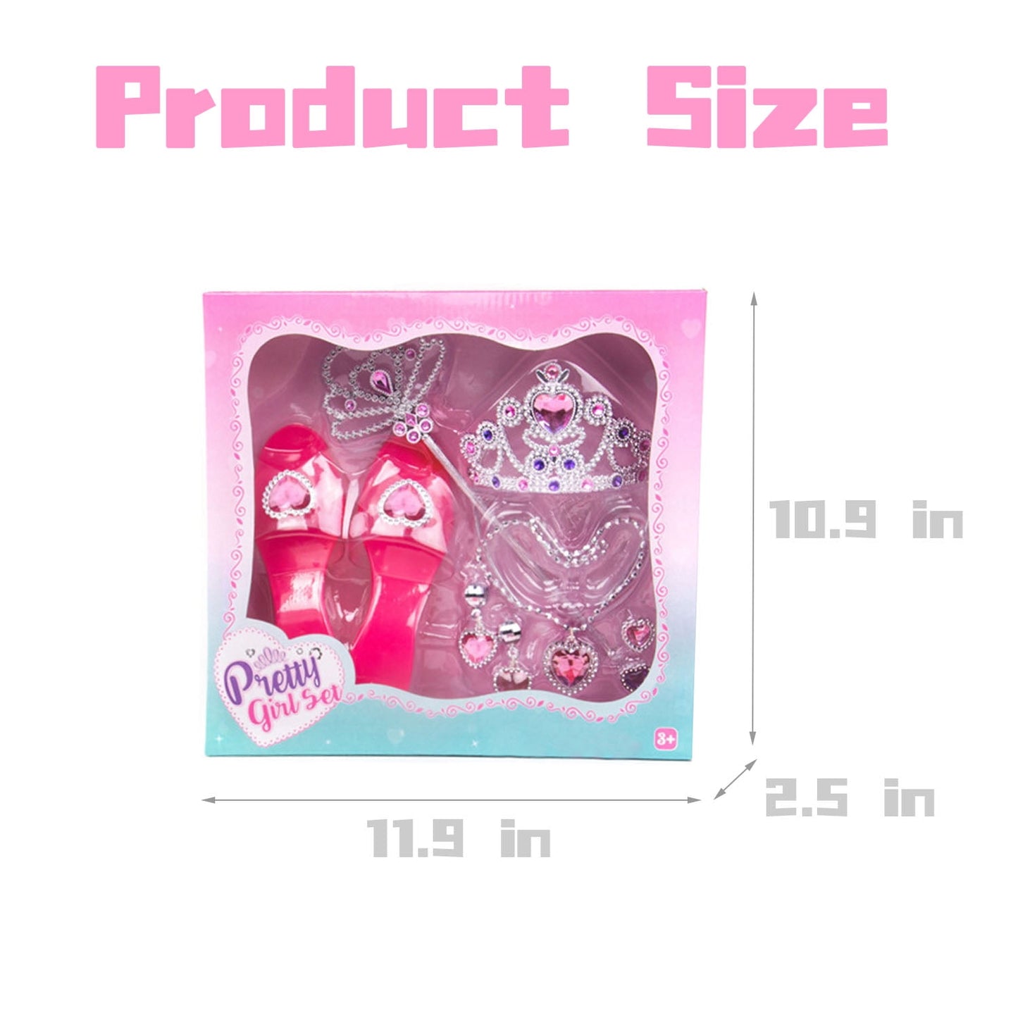 Sytle-Carry Princess Toys Princess Dress up & Play Set Toddler Girl Toys Crowns Necklaces Jewel Rings Earrings Wands Dress up Accessories for Kids