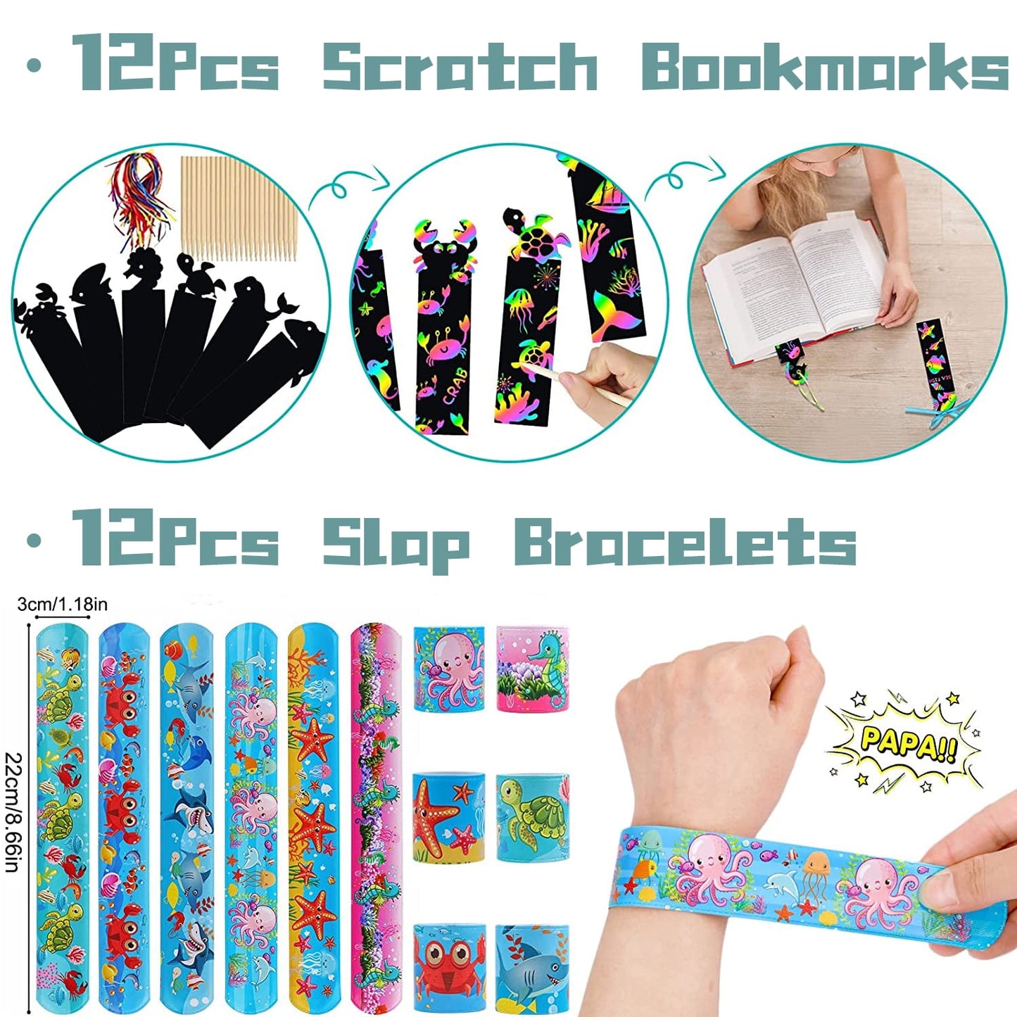 134Pcs Party Favors for Kids, Sea Animal Birthday Party Favors, Christmas Gifts, Goodie Bag Stuffers for Kids, Carnival Prizes, Filler Stuffers Toys for Classroom
