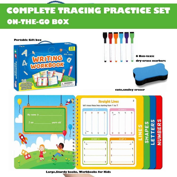 Preschool Learning Toys for Kids 3-6 Years Boy Girl, Handwriting Practice Educational Toddlers Toys 3 4 5 6 Years