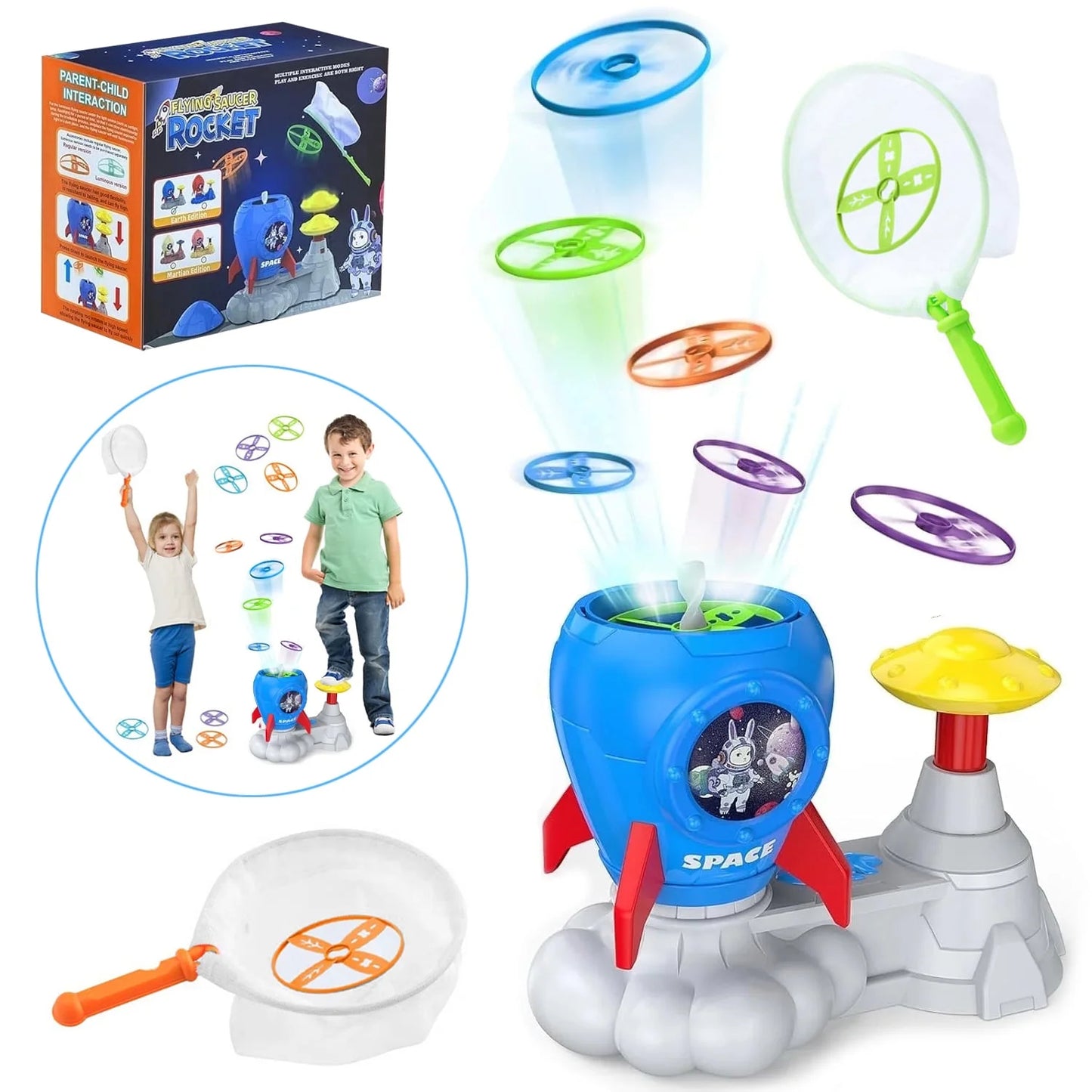 Outdoor Toys for Kids Ages 4-8, Rocket Launcher Toy Games,Outside Yard Activities Toddler Toy 3 4 5 6 7 8 Family Backyard Games, Christmas Birthday Gift for Boys Girls