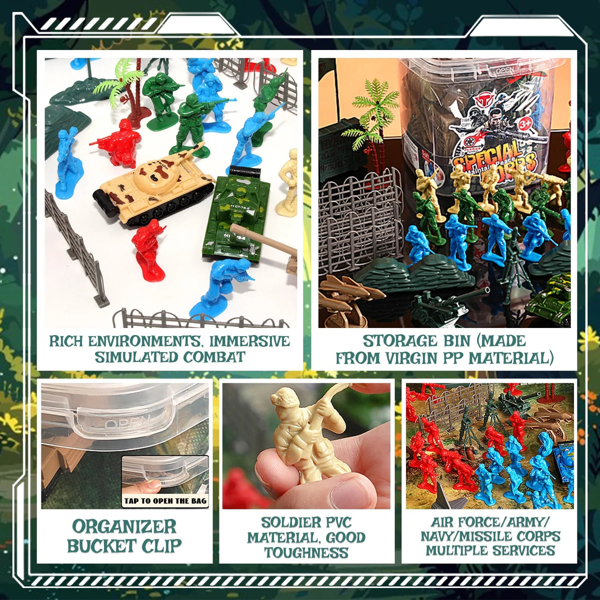 48 Pcs Army Men Toy Soldier Figures, Action Figures for Boys, Military Soldiers Playset Toys for Boys 3-6 Years