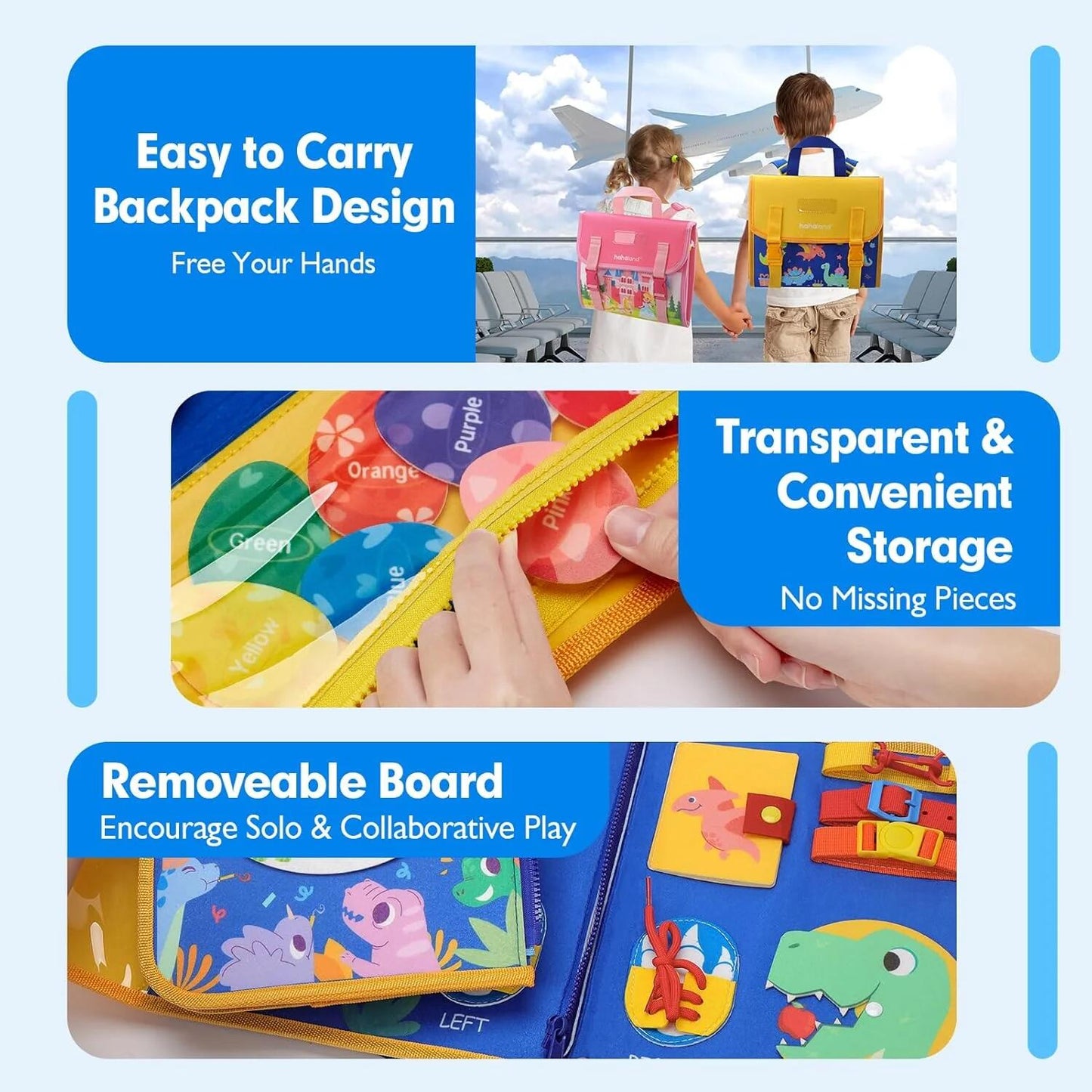 Montessori Busy Toys for 1 Year Old, Learning Toy for Toddlers 1-3, Busy Board Educational Toys for 1 2 3 Year Old Boys Girls