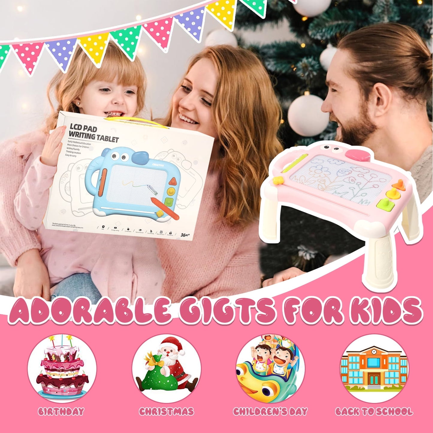 Toys for 1 Year Old, Learning Toys for 1 2 3 Year Old Girls, Early Education Drawing Board, Toddler Toys 1-3 for Girls