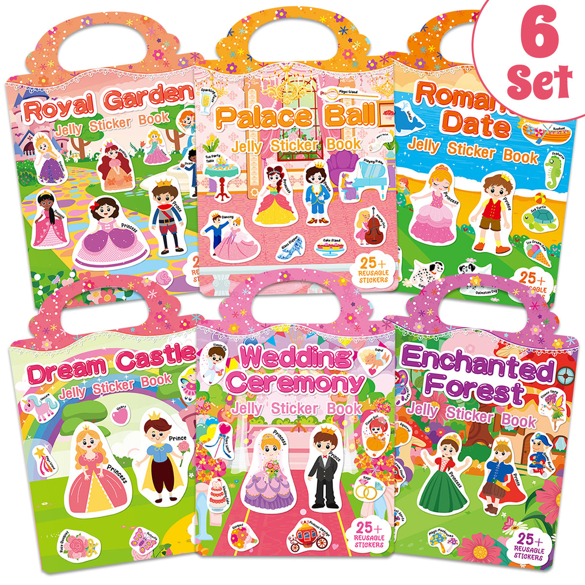 Reusable Sticker Books, Toys for 3 4 5 6 Years Old Girls, Kids Jelly Sticker Activity Toys for Girls 3-6 Years, Birthday Gift Toddlers Toys for 2 3 4 5 Years Old Girls