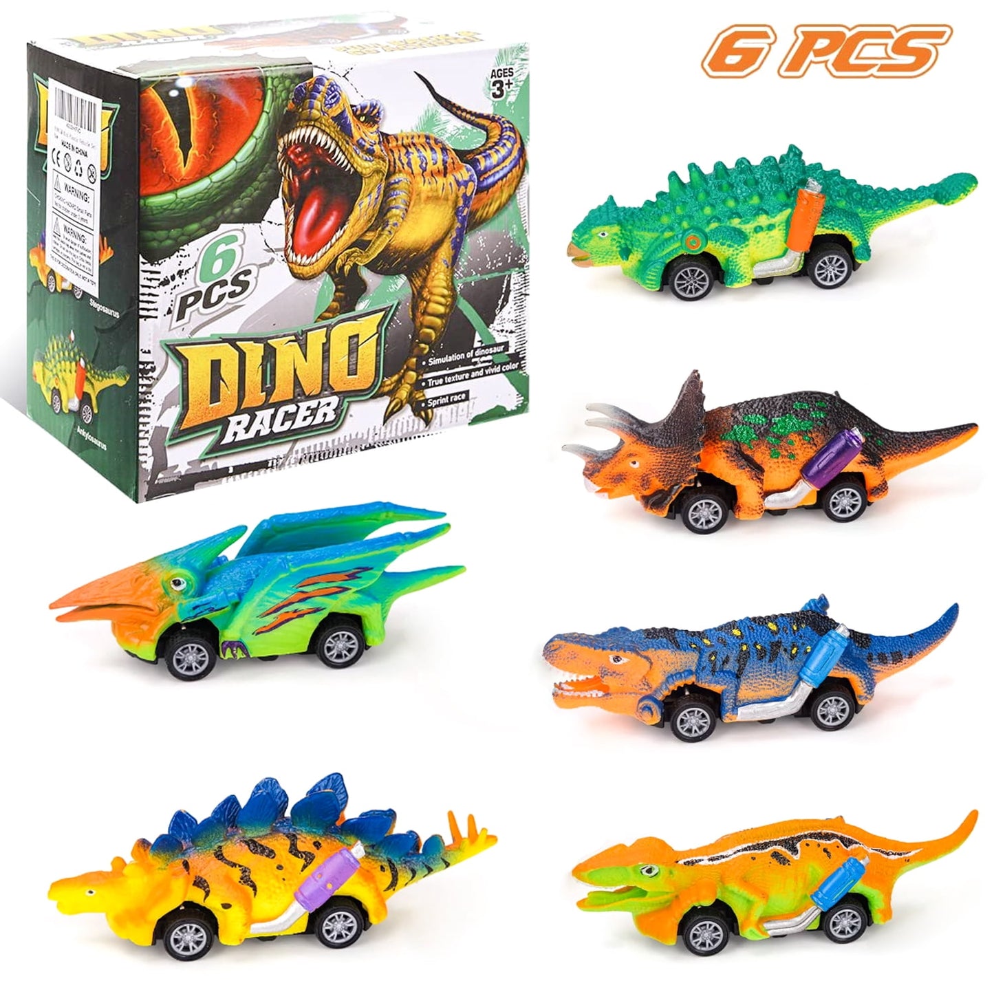 Dinosaur Toys for 3-6 Years Old Boys, Pull Back Cars, Boys Toys Ages 3 4 5 6 7 Years