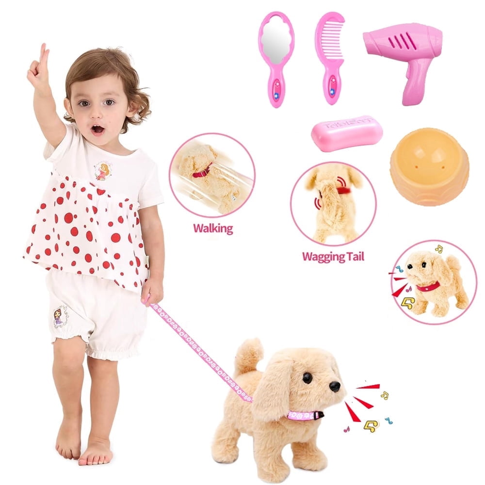 Walking Dog Toddler Toys 1-3 for Boys, Walking Plush Toys for Toddler Girls 1-3, Birthday Gifts Toys for 1 2 3 Year Old Girls