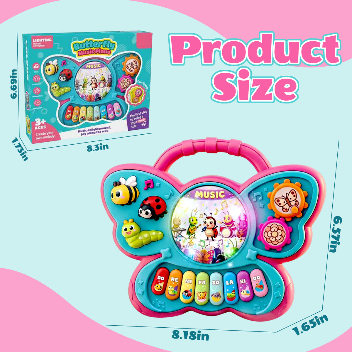 Baby Toys 6-12 Months, Early Educational Piano Keyboard Infant Toddler Toys 1-3, First Birthday Learning Toys for 1 2 3 Year Old Boys Girls
