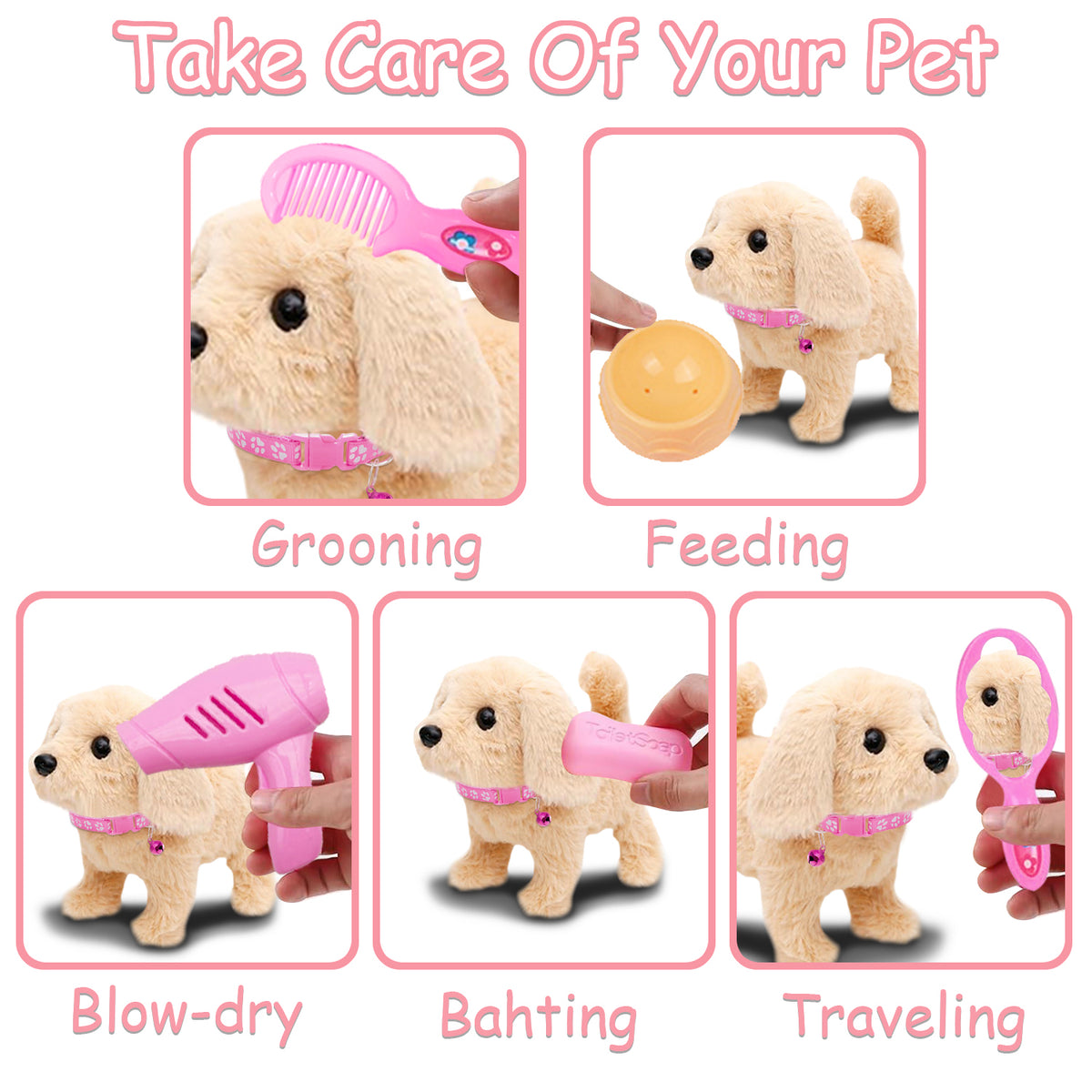 Walking Dog Toddler Toys 1-3 for Boys, Walking Plush Toys for Toddler Girls 1-3, Birthday Gifts Toys for 1 2 3 Year Old Girls