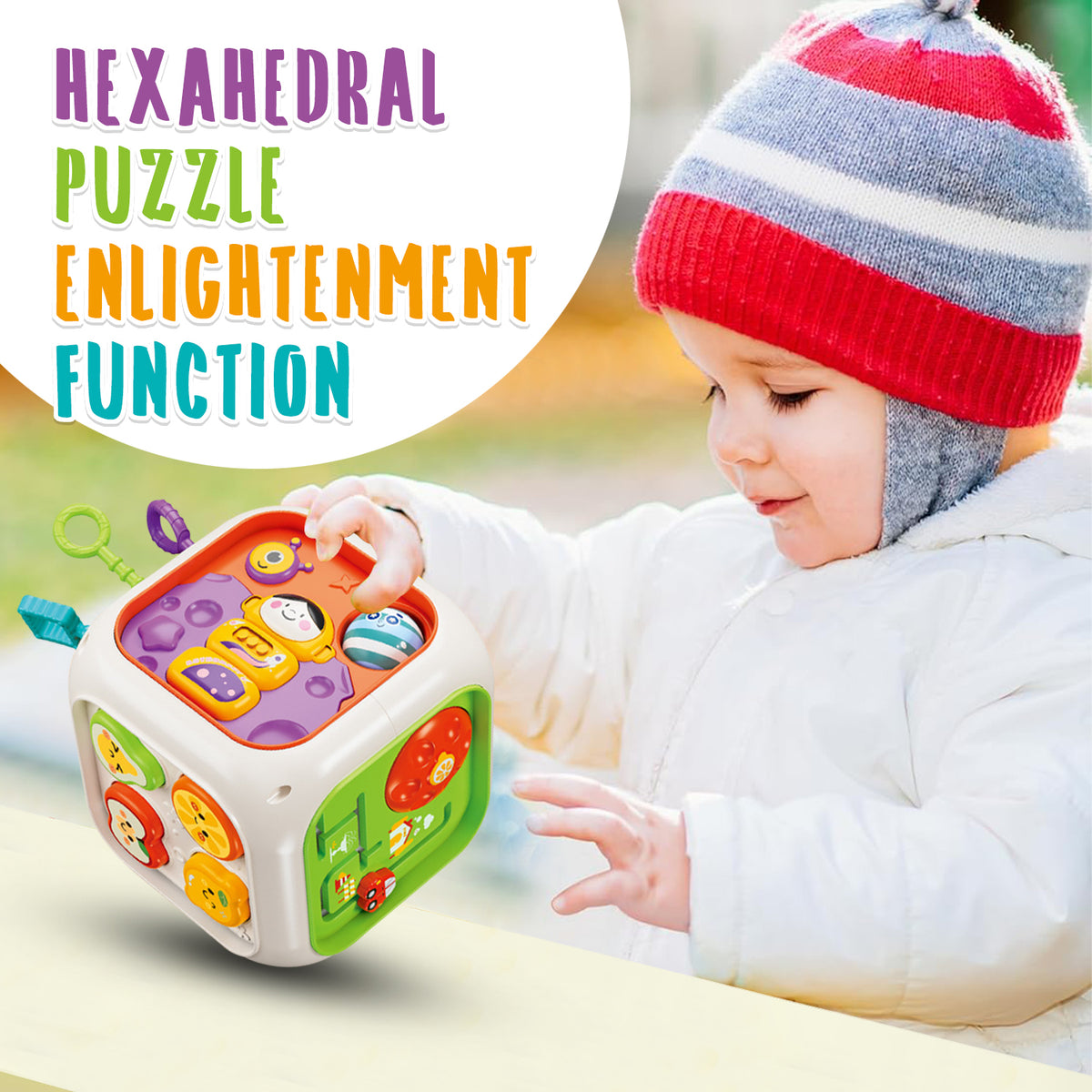 Learning Toys for 1 2 3 Year Old Boys, Early Activity Cube Toys, Toddler Toys 1-3 for Girls, First Birthday Gifts Toys for 1 2 3 Year Old Boys Girls