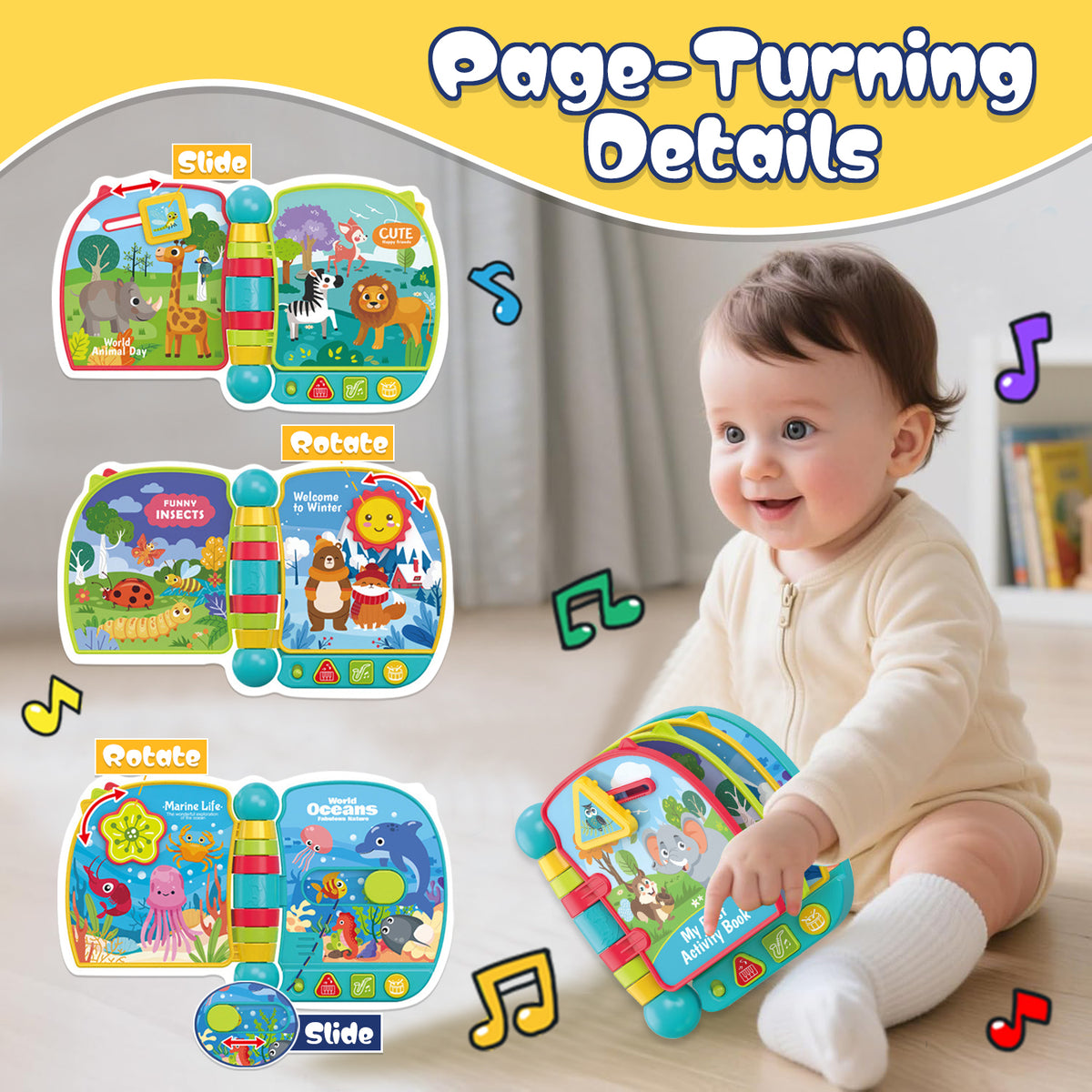 Learning Toys for 1 2 3 Year Old Boys Girls, Educational Activity Busy Board, Toddler Toys 1-3 for Boys, First Birthday Gifts Toys