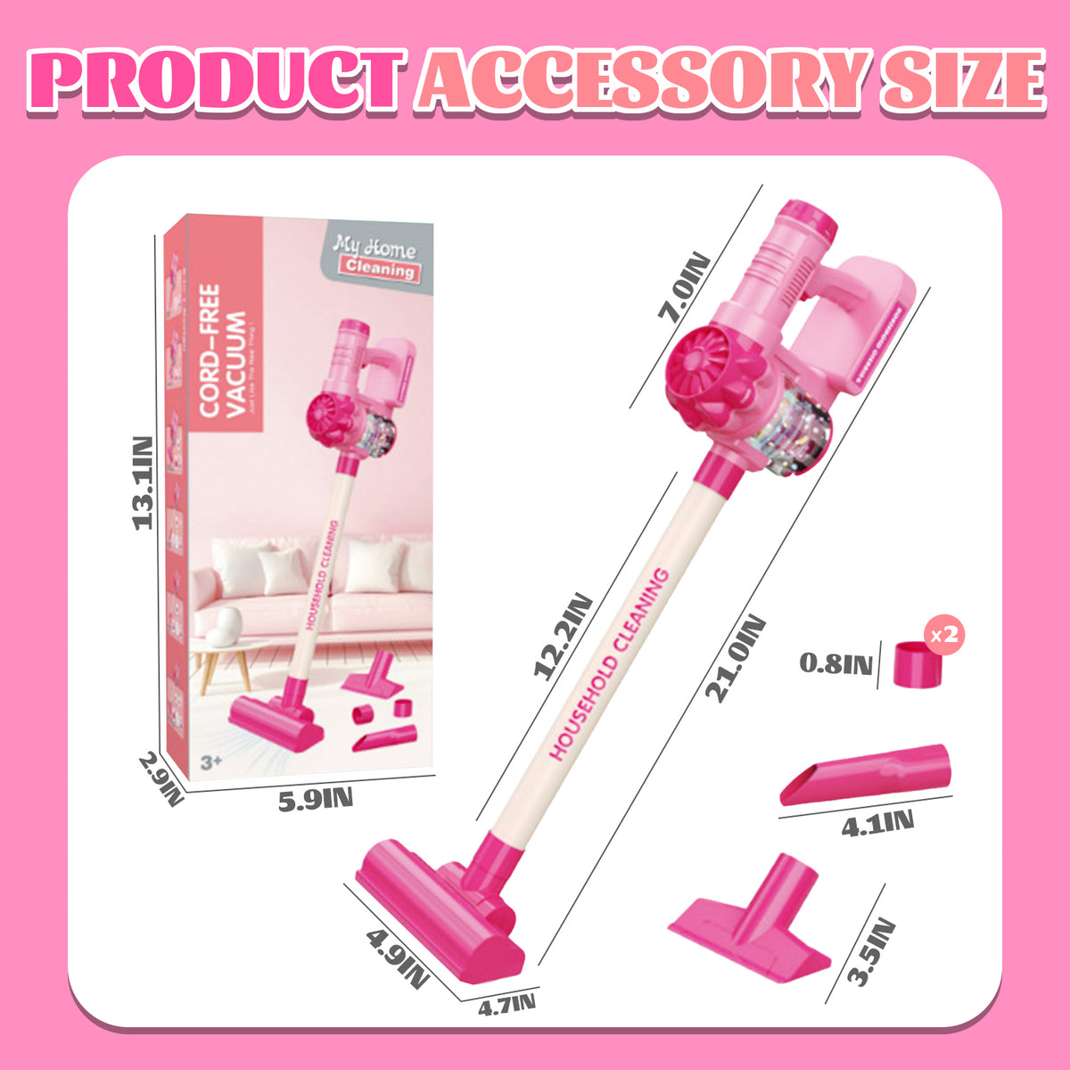 Kids Cleaning Toy Set, Toddler Vacuum Toys, Housekeeping Keeping Toys for Girls 2 3 4 5 Year Old