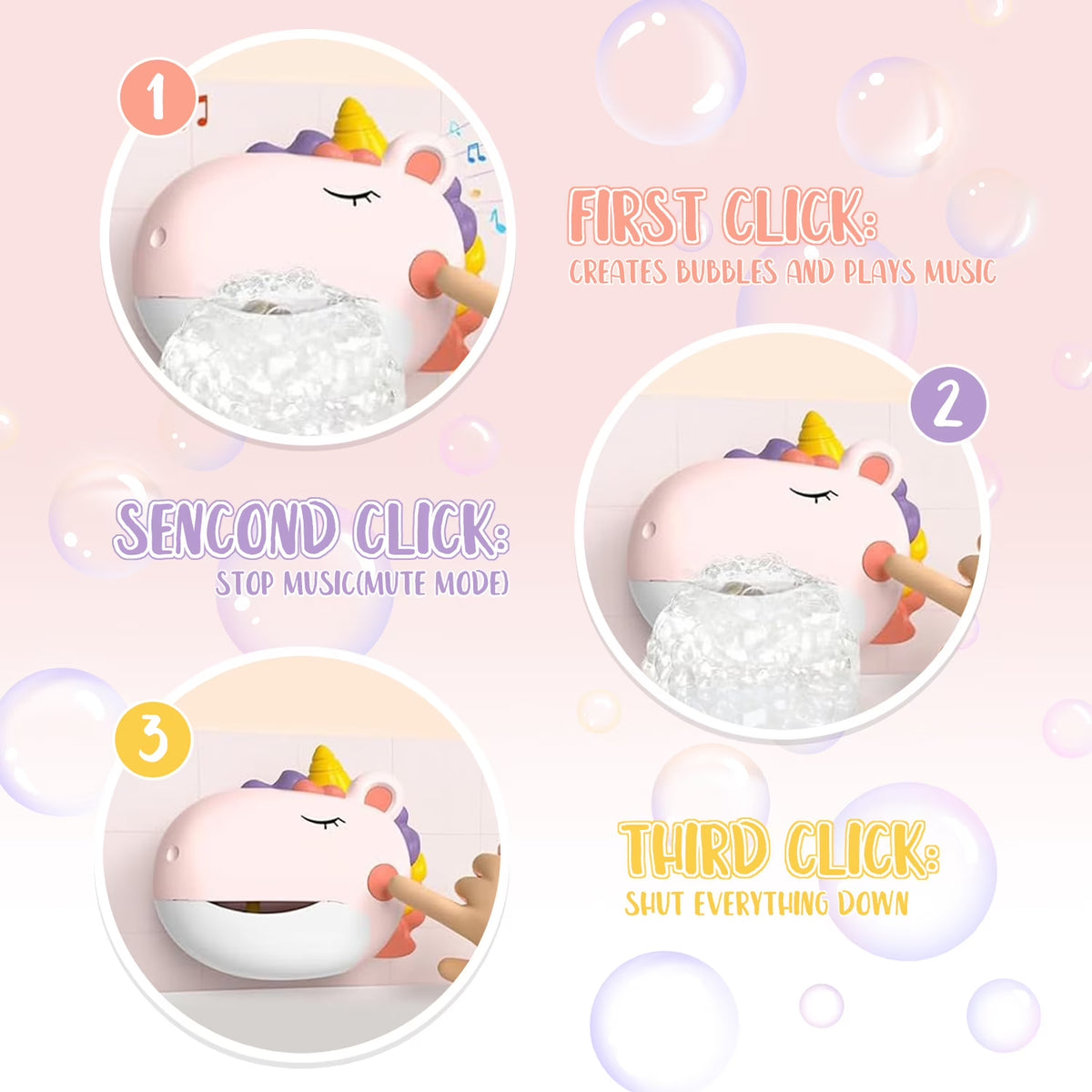 Bath Toys, Baby Bath Bubble Machine, Bathtub Toys Christmas Birthday Gifts for Toddler Girls 1 2 3 Years