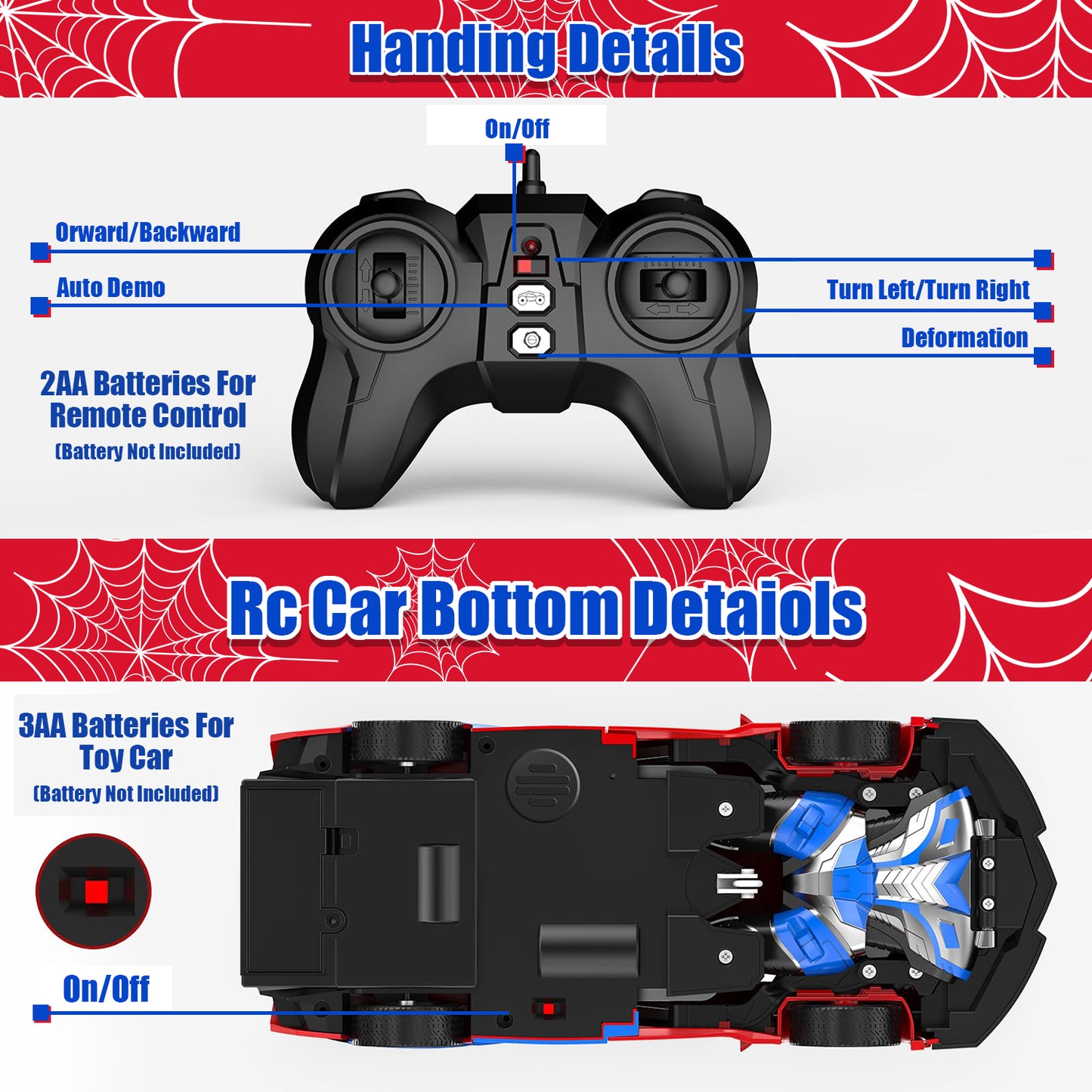Remote Control Car for Kids 5-7, Transform RC Car Toys for Kids Boys 3-5, Birthday Gifts Transforming Car Toys for 3 4 5 6 7 Year Old Boys