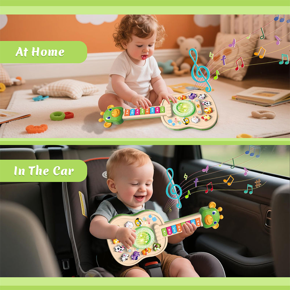 Toddler Toys 1-3 for Boys Girls, Baby Musical Guitar Toys with Animal Sounds & Melodies, Baby Toys for 12-24 Months, Interactive Learning Toys & Birthday Gifts Toys for 1 2 3 Year Old Girls Boys