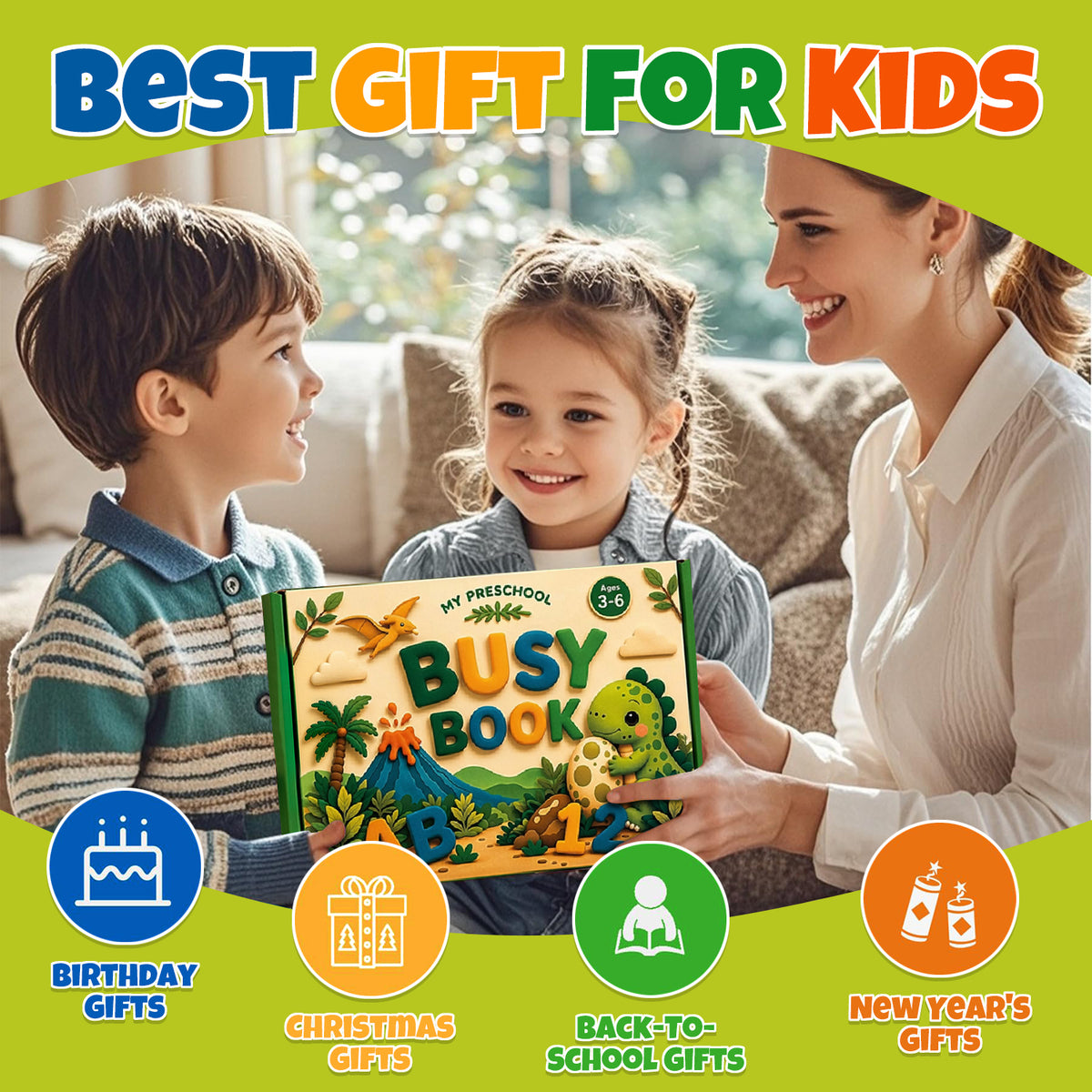 Preschool Learning Toys for 3 4 5 6 Years Old Boys Girls, Busy Book Educational Toys for Children 3-5, Birthday Gifts Toys for Boys 3-6 Years