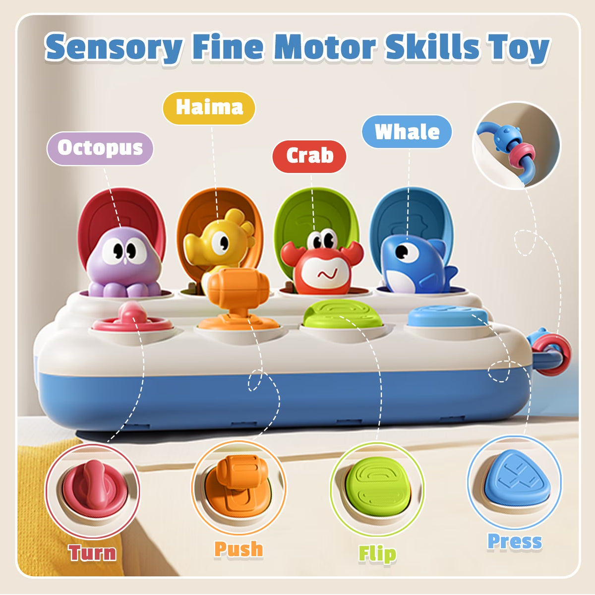 Montessori Learning Toys, Early Developmental Cause and Effect Toys for Ages 18 Months+ Boys Girls