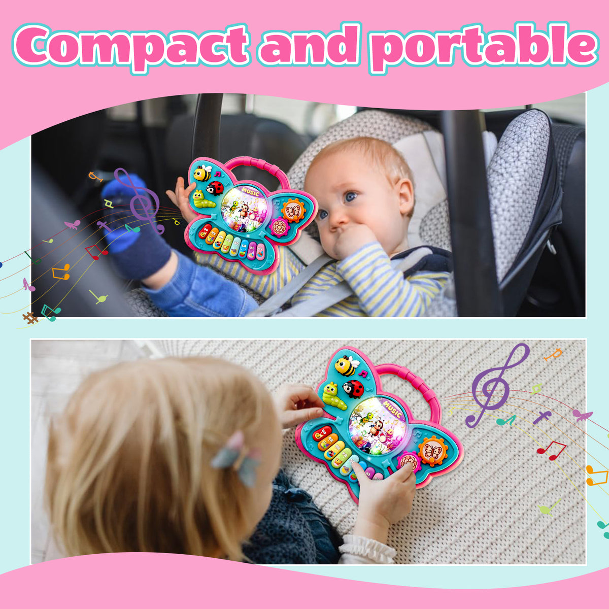 Baby Toys 6-12 Months, Early Educational Piano Keyboard Infant Toddler Toys 1-3, First Birthday Learning Toys for 1 2 3 Year Old Boys Girls