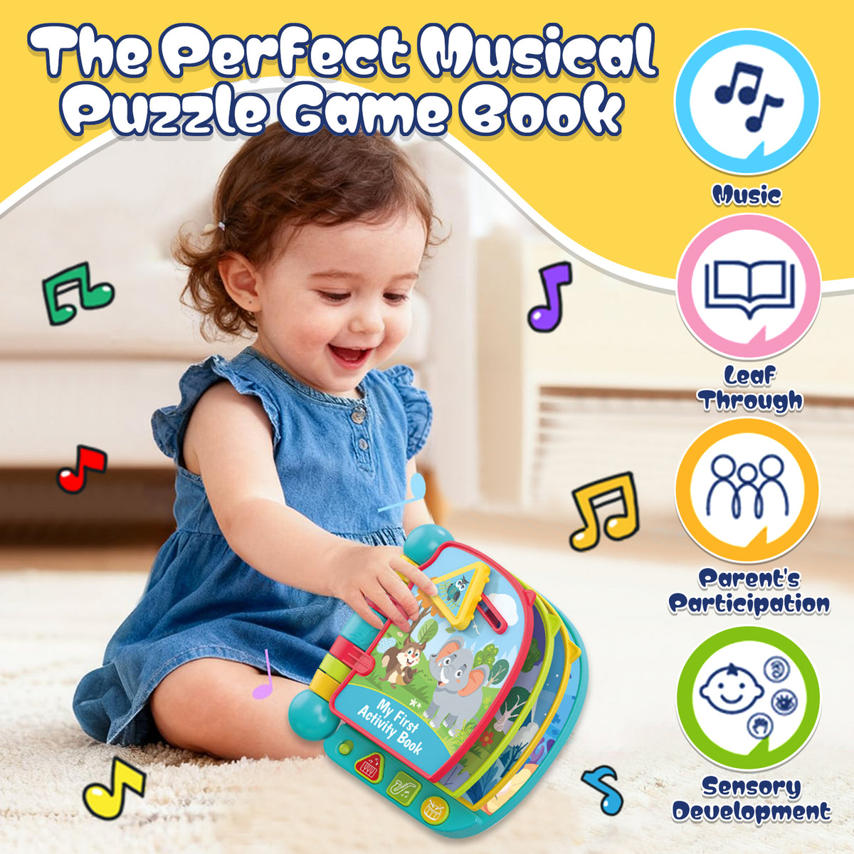 Learning Toys for 1 2 3 Year Old Boys Girls, Educational Activity Busy Board, Toddler Toys 1-3 for Boys, First Birthday Gifts Toys