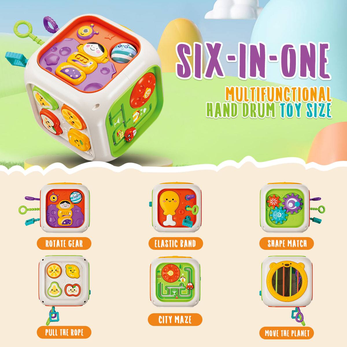Learning Toys for 1 2 3 Year Old Boys, Early Activity Cube Toys, Toddler Toys 1-3 for Girls, First Birthday Gifts Toys for 1 2 3 Year Old Boys Girls