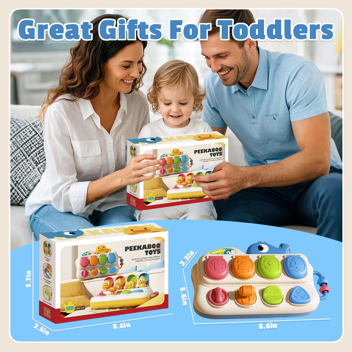 Montessori Learning Toys, Early Developmental Cause and Effect Toys for Ages 18 Months+ Boys Girls