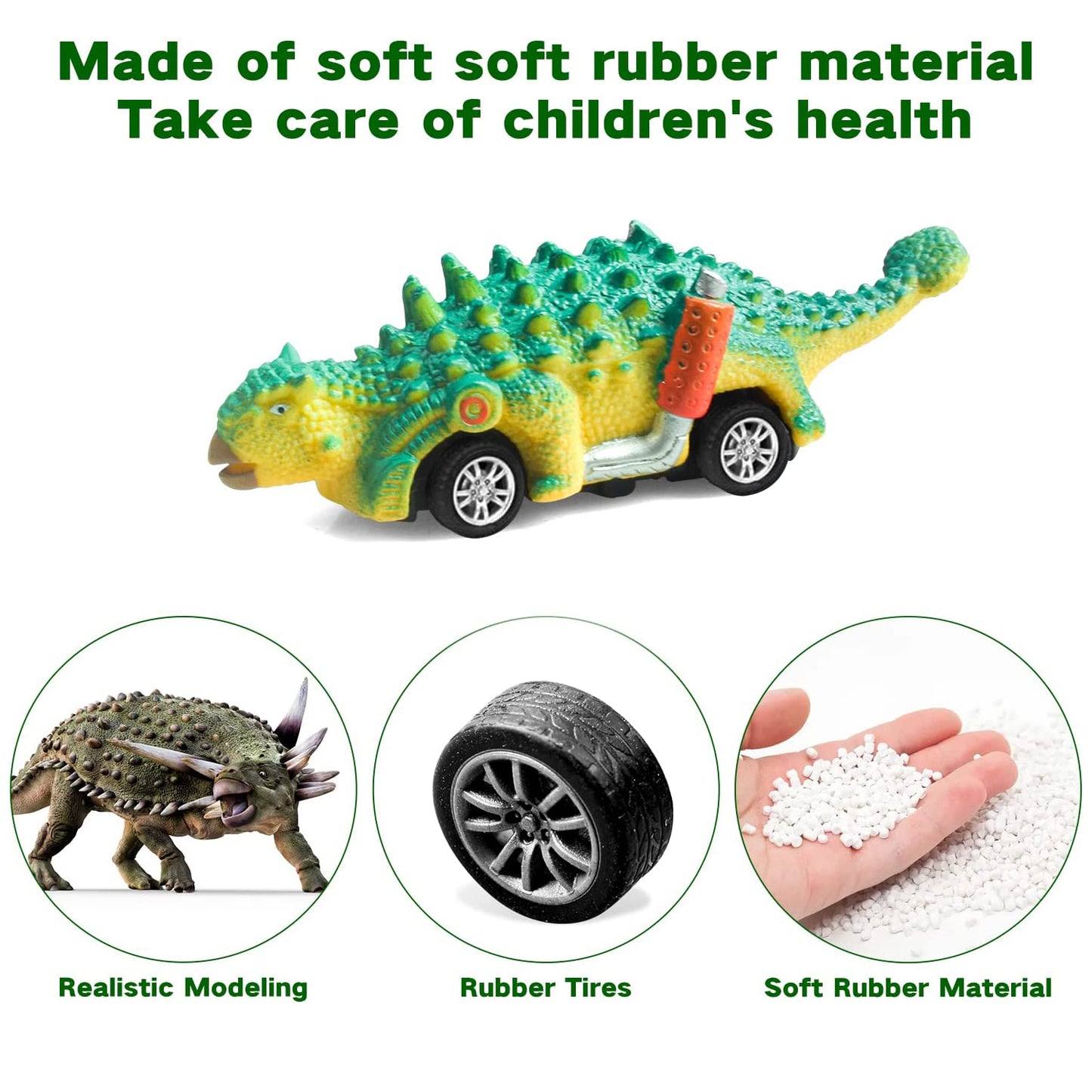 Dinosaur Toys for 3-6 Years Old Boys, Pull Back Cars, Boys Toys Ages 3 4 5 6 7 Years