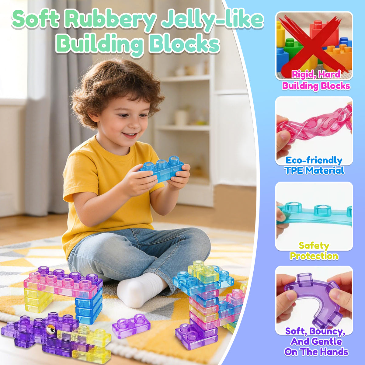 40 PCS Building Blocks for Toddlers, Kids Montessori Stacking Toy SetLearning Toys for 2 3 Year Old Boys Girls, Toddler Toys 1-3 for Boy, Birthday Gifts Toys for Toddler 2 3 4 Year Old