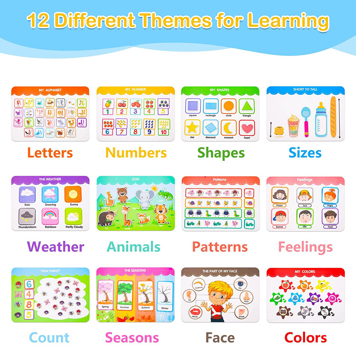 Montessori Learning Toys for Toddler, Educational Busy Book, Preschool Learning Toys Activity Book, Toys for 1 2 3 4 Years Old Boys And Girls