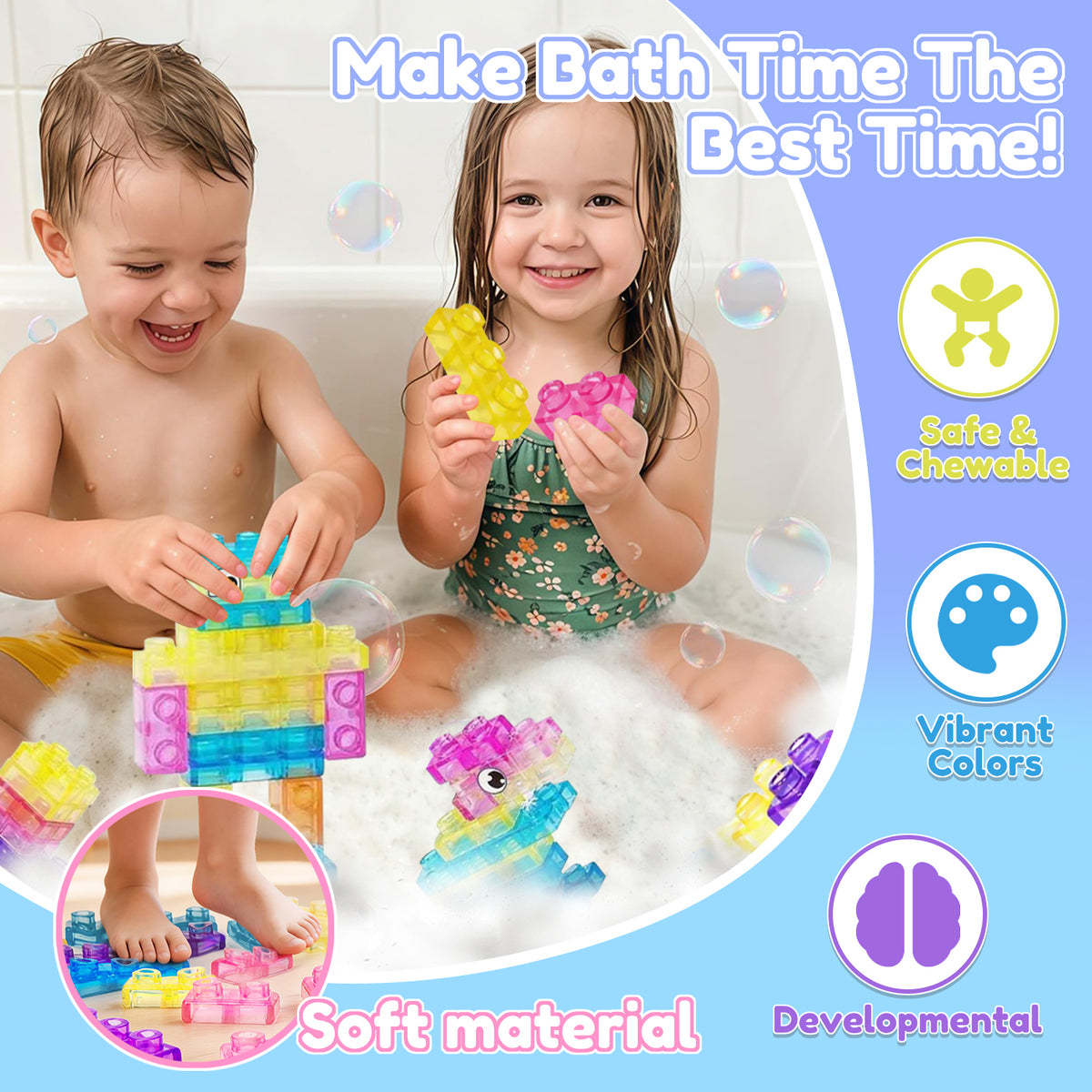 40 PCS Building Blocks for Toddlers, Kids Montessori Stacking Toy SetLearning Toys for 2 3 Year Old Boys Girls, Toddler Toys 1-3 for Boy, Birthday Gifts Toys for Toddler 2 3 4 Year Old