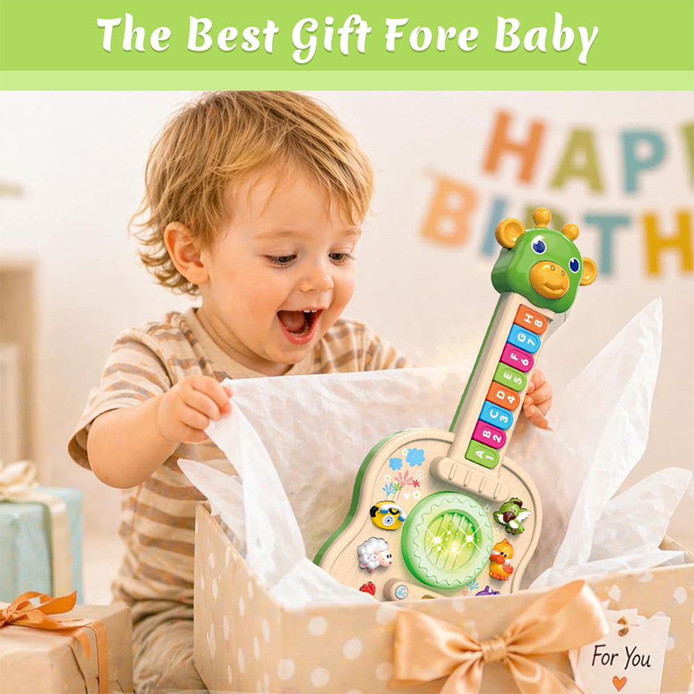 Toddler Toys 1-3 for Boys Girls, Baby Musical Guitar Toys with Animal Sounds & Melodies, Baby Toys for 12-24 Months, Interactive Learning Toys & Birthday Gifts Toys for 1 2 3 Year Old Girls Boys