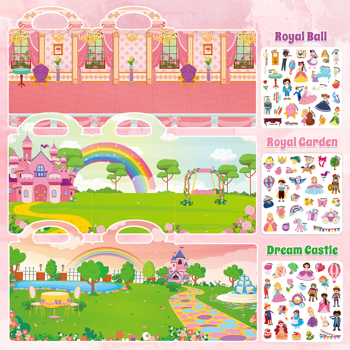 Reusable Sticker Books, Toys for 3 4 5 6 Years Old Girls, Kids Jelly Sticker Activity Toys for Girls 3-6 Years, Birthday Gift Toddlers Toys for 2 3 4 5 Years Old Girls