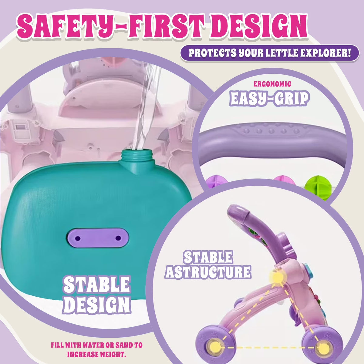 Baby Walker Toys for 1 Year Old, Sit to Stand Early Learning Walker with Activity Center, Baby Push Walker