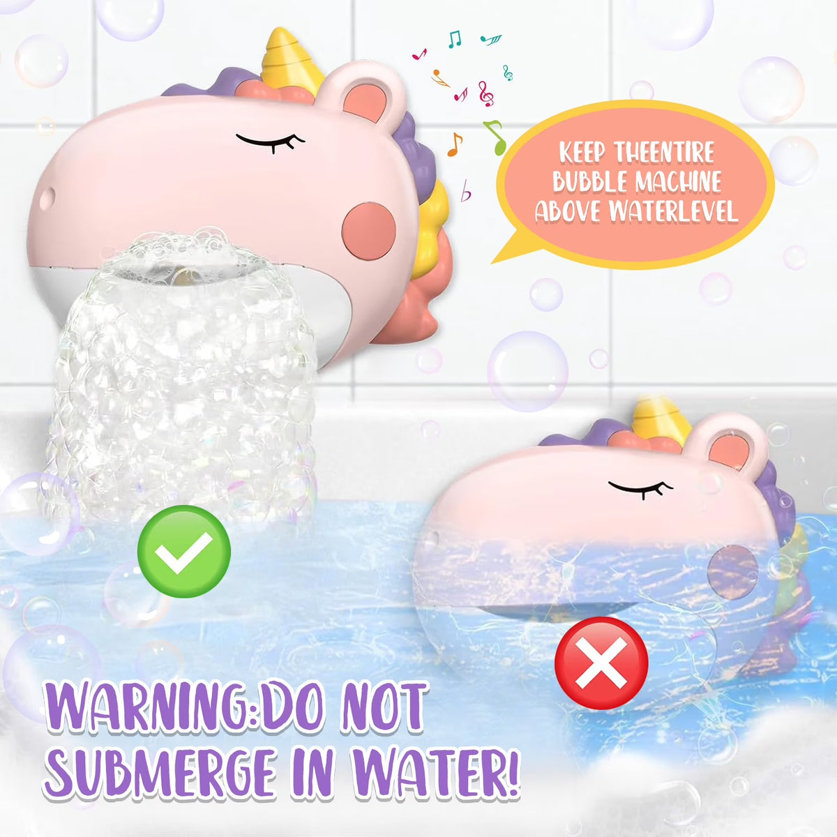 Bath Toys, Baby Bath Bubble Machine, Bathtub Toys Christmas Birthday Gifts for Toddler Girls 1 2 3 Years