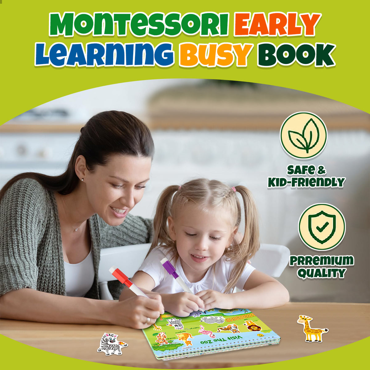 Preschool Learning Toys for 3 4 5 6 Years Old Boys Girls, Busy Book Educational Toys for Children 3-5, Birthday Gifts Toys for Boys 3-6 Years