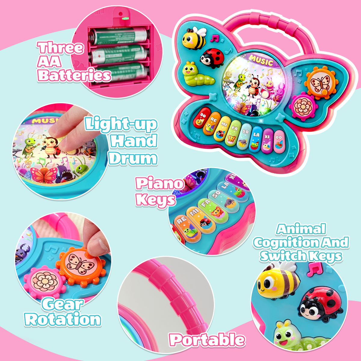 Baby Toys 6-12 Months, Early Educational Piano Keyboard Infant Toddler Toys 1-3, First Birthday Learning Toys for 1 2 3 Year Old Boys Girls