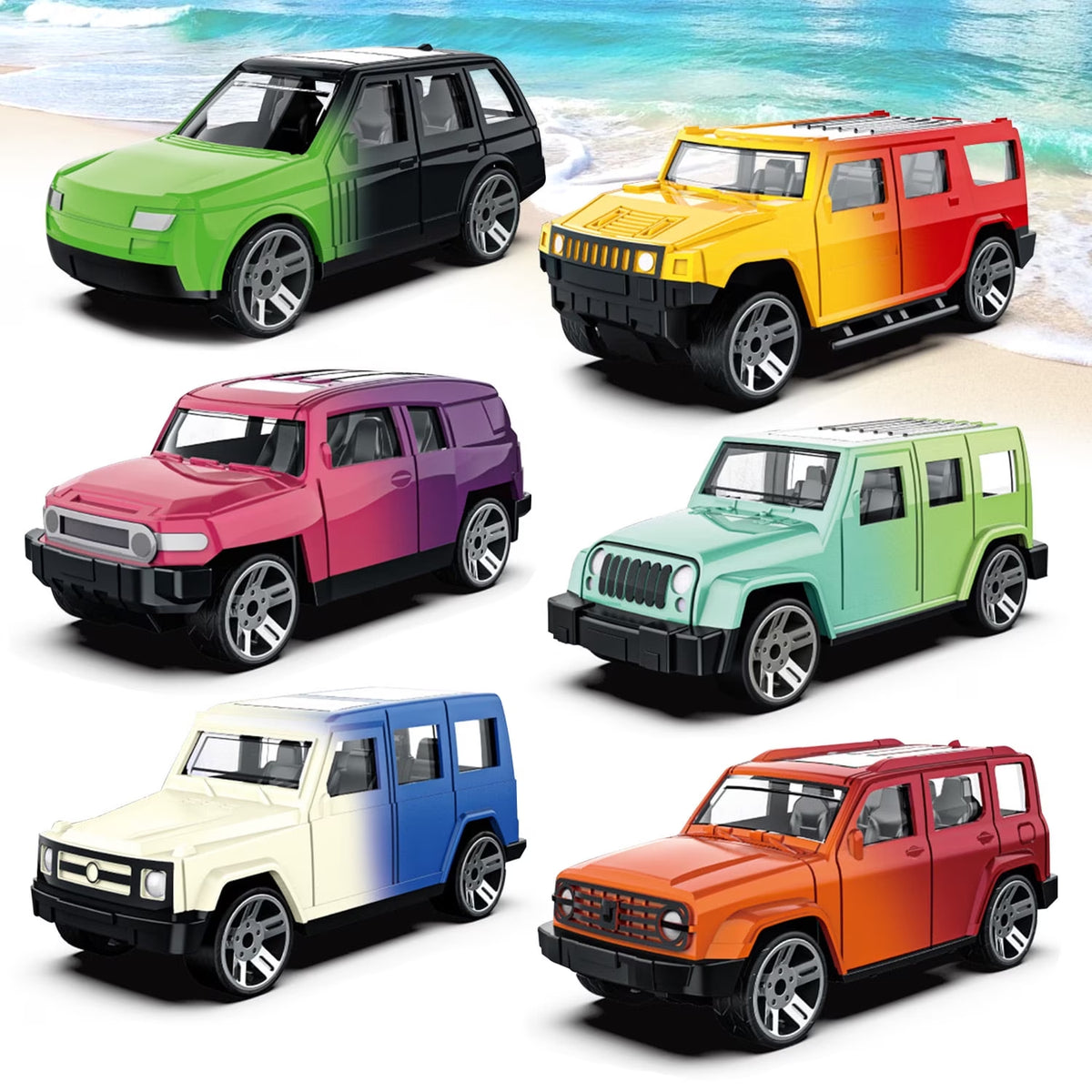 6 Pcs Color Changing Cars, Die-Cast Vehicles Color Change Bath Toys in Water, Toy Cars for Toddlers Boys 3-6 Years, Party Favors Goodie Bag Stuffers