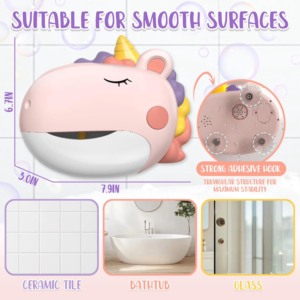 Bath Toys, Baby Bath Bubble Machine, Bathtub Toys Christmas Birthday Gifts for Toddler Girls 1 2 3 Years