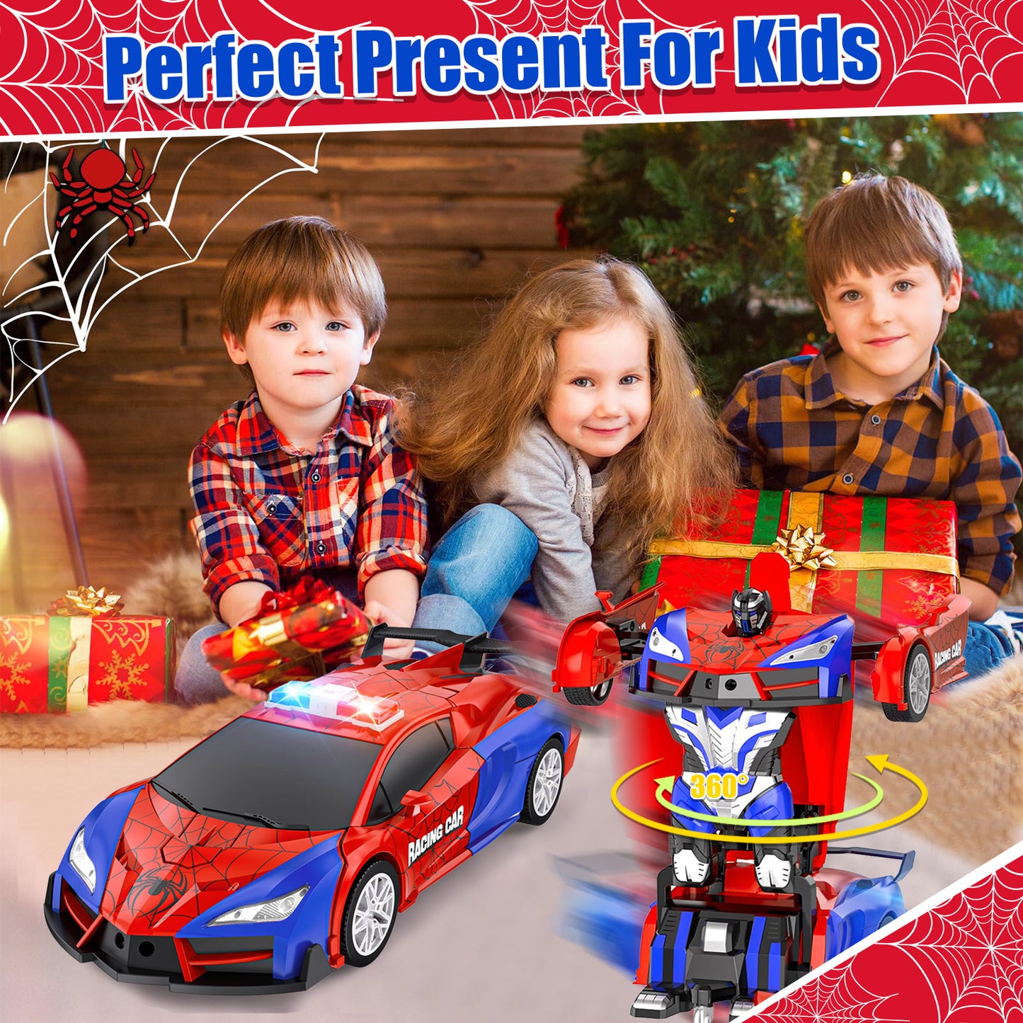 Remote Control Car for Kids 5-7, Transform RC Car Toys for Kids Boys 3-5, Birthday Gifts Transforming Car Toys for 3 4 5 6 7 Year Old Boys