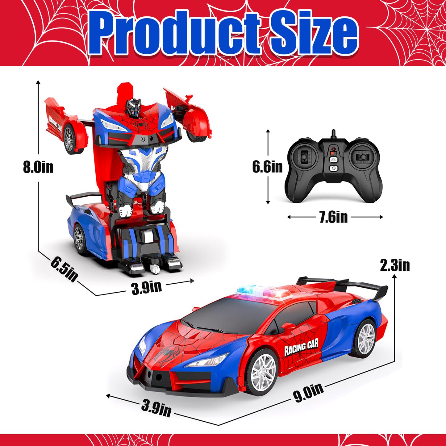 Remote Control Car for Kids 5-7, Transform RC Car Toys for Kids Boys 3-5, Birthday Gifts Transforming Car Toys for 3 4 5 6 7 Year Old Boys