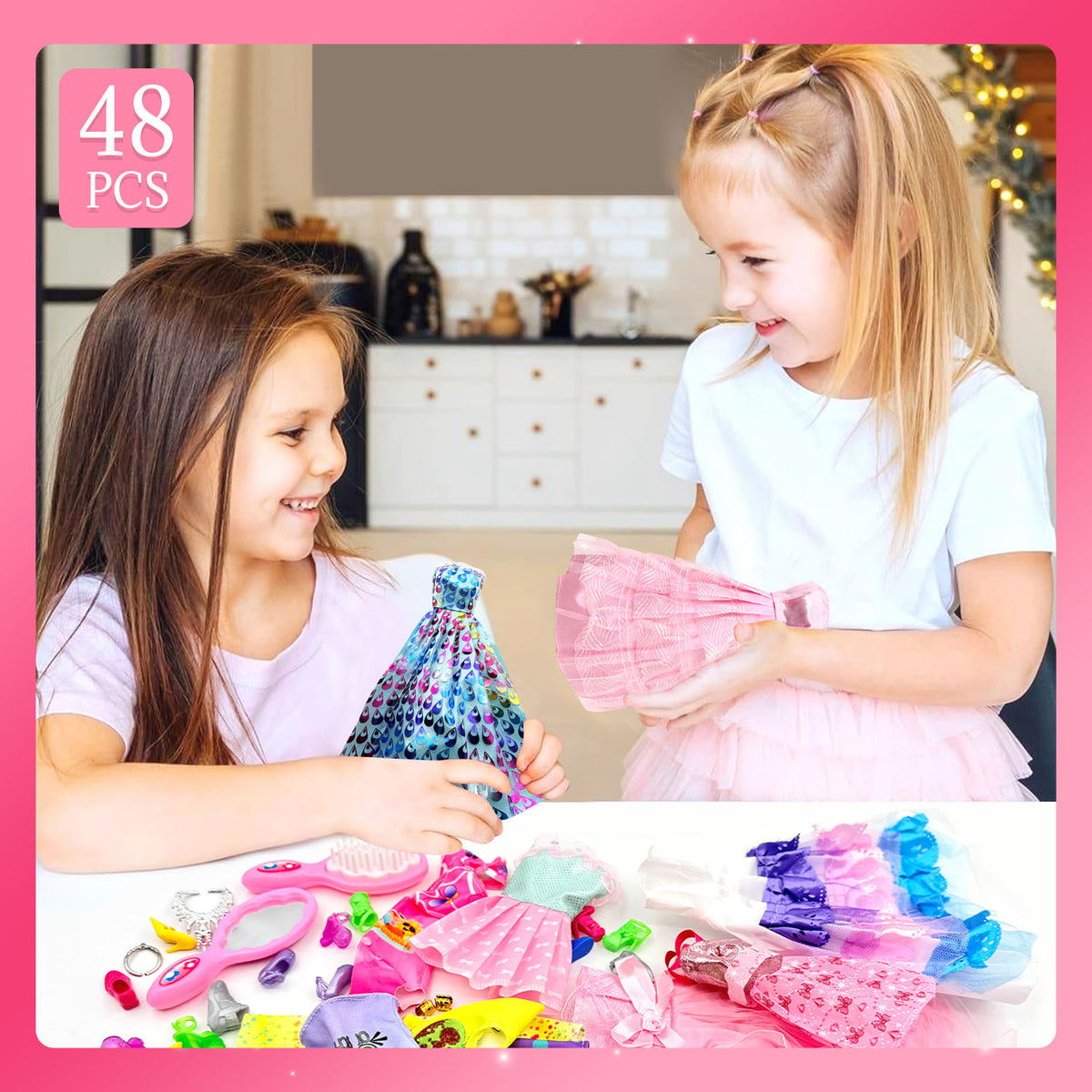 Random 35 Pcs Doll Clothes and Accessories, Include Princess Gowns, Fashion Skirt, Slip Dresses, Tops, Pants, Shoes for 11.5 inch Doll, Doll Accessories Birthday Gifts Toys for 3 4 5 6 7 Years Old