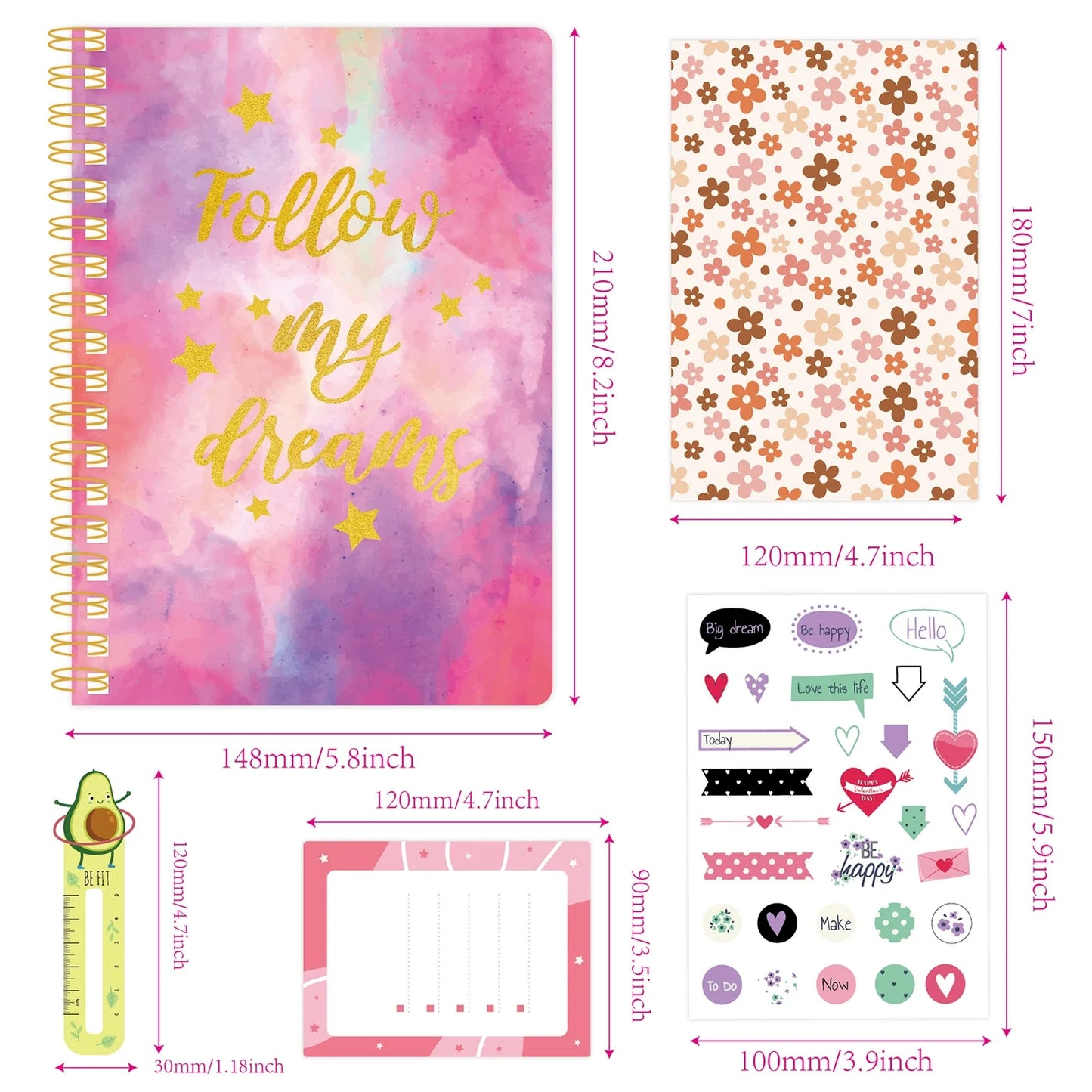 Sytle-Carry DIY Journal Kit for Girls, Journaling Arts Craft Kit, Scrapbook & Diary Supplies Set, Gifts for Girls Age of 8 9 10 11 12 13 Years Old and Up