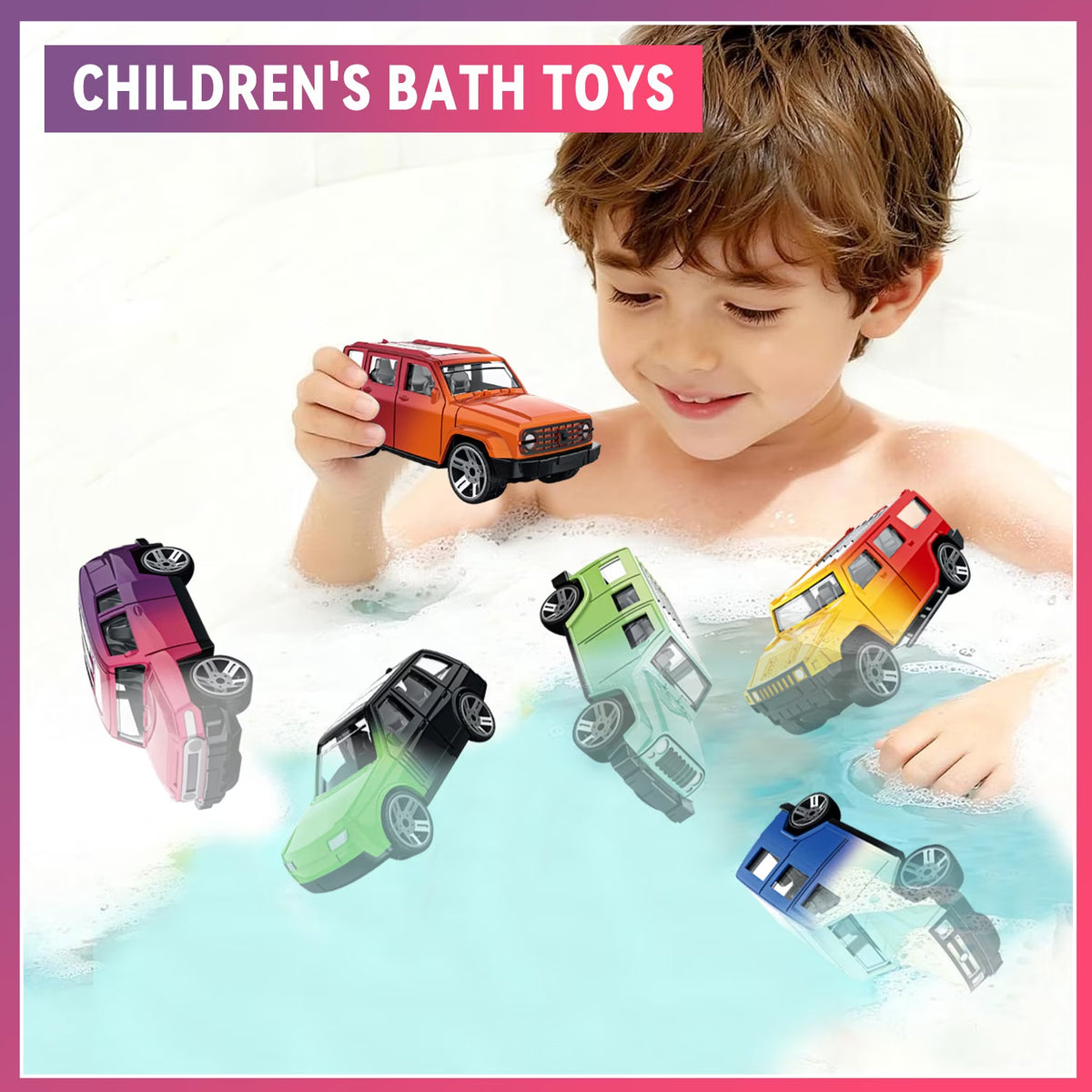 6 Pcs Color Changing Cars, Die-Cast Vehicles Color Change Bath Toys in Water, Toy Cars for Toddlers Boys 3-6 Years, Party Favors Goodie Bag Stuffers