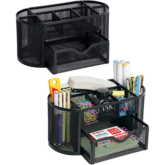 Office Desk Organizer Black Mesh Pen Storage Case for Home and Office Supplies Desk